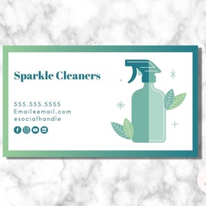 Editable Canva Business card template, Premade and printable Business Card, Instant Download, Housekeeping, Cleaning Services