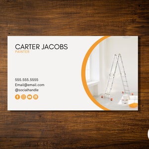 Sjabloon voor bewerkbare visitekaartjes, sjabloon voor visitekaartjes Instant Download afdrukbare Canva-sjabloon voor visitekaartjes, schilder