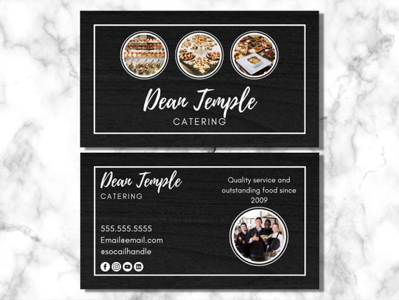 Editable Business Card Template, Premade Business Cards, Printable Business  Card, Canva Template, Instant Download, Catering and Chef Cards 