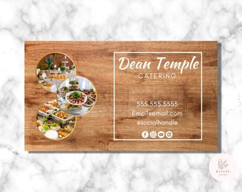 Catering Business Card Template: Editable Chef Card (Canva Digital Download)