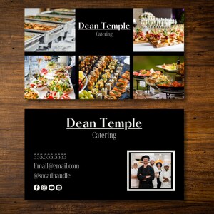 Bearbeitbare Visitenkartenvorlage, vorgefertigte Visitenkarten, druckbare Visitenkarte, Canva-Vorlage, sofortiger Download, Gastro- und Chefkarten