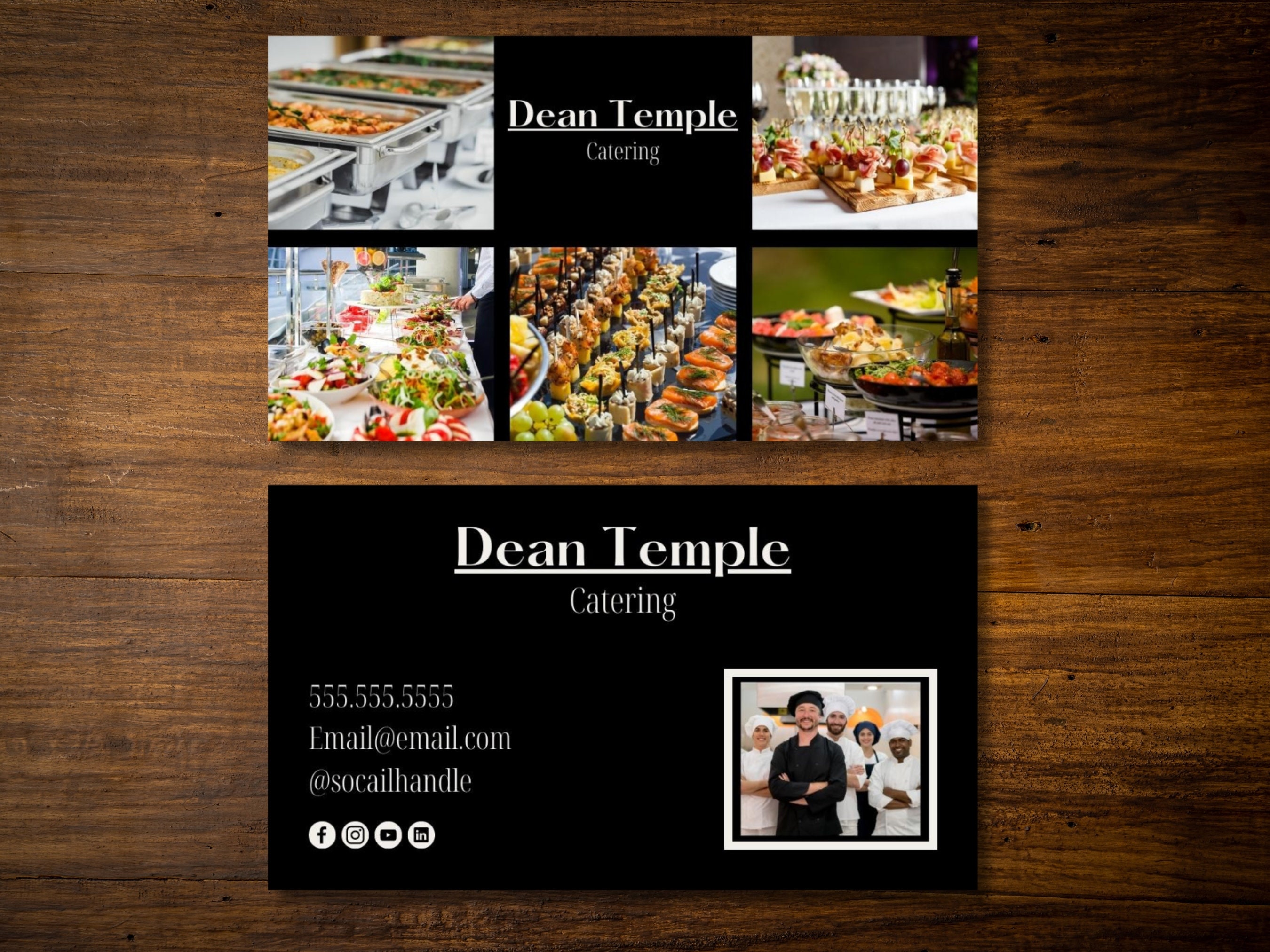 Catering Business Card Template: Editable Chef Card (Canva, Instant Download)