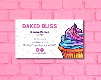 Bakery Business Card Template: Editable Canva Design (Instant Download)