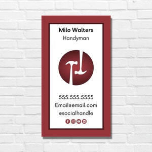 Editable Business Card Template, Business Card Template Instant Download Printable DIY Calling Card Canva Template, Handyman