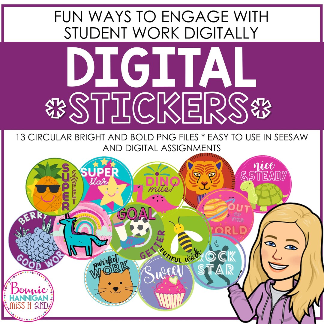 Circular Digital Stickers - Etsy