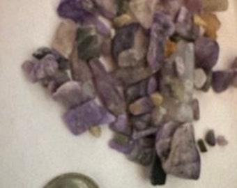 Charoite Gravel, tiny to large stones, polished, tumbled gravel, decorated gravel for crafts, plants, jewelry. Beautiful shades of purple