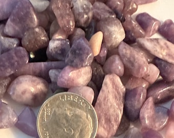 Lepidolite Gravel, polished, tumbled gravel,  decorated gravel for crafts, plants, jewelry. Beautiful shades of purple