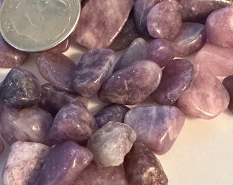 Lepidolite Gravel, large stones, polished, tumbled gravel, decorated gravel for crafts, plants, jewelry. Beautiful shades of purple