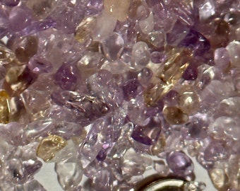 Ametrine Gravel, polished gravel, Tiny or Medium, yellow and purple gravel for crafts, gravel for plants, gravel for jewelry, Ametrine