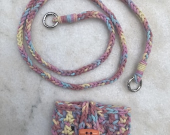 Handmade Crochet Card Holder with Lanyard: Mini Wallet