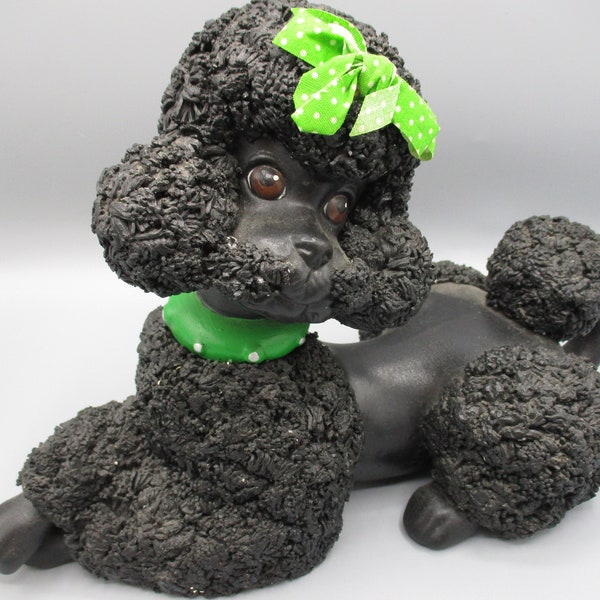 1970"s Ceramic Black Poodle Statue