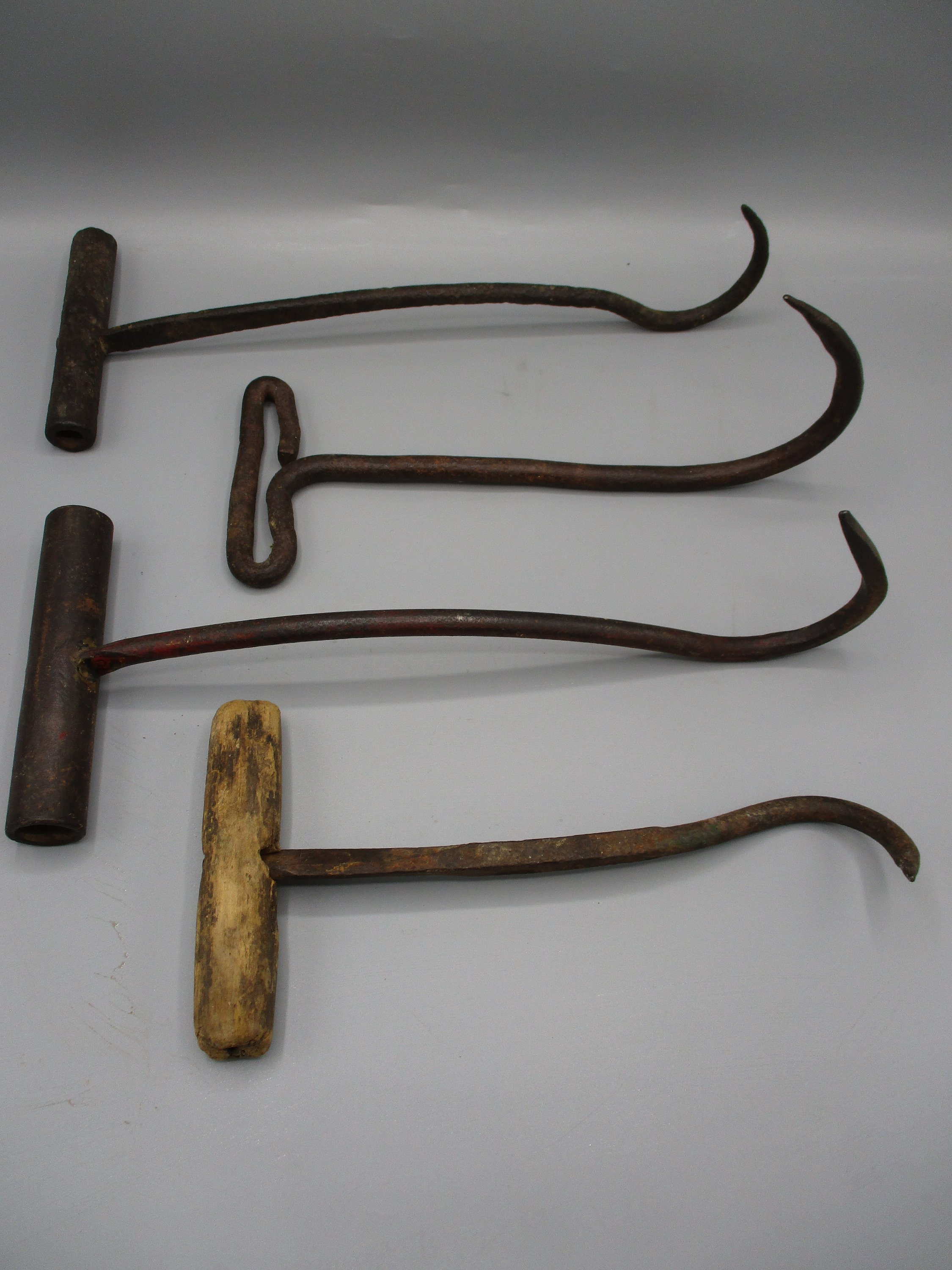 Four Early 1900's Hay Bale Hooks 