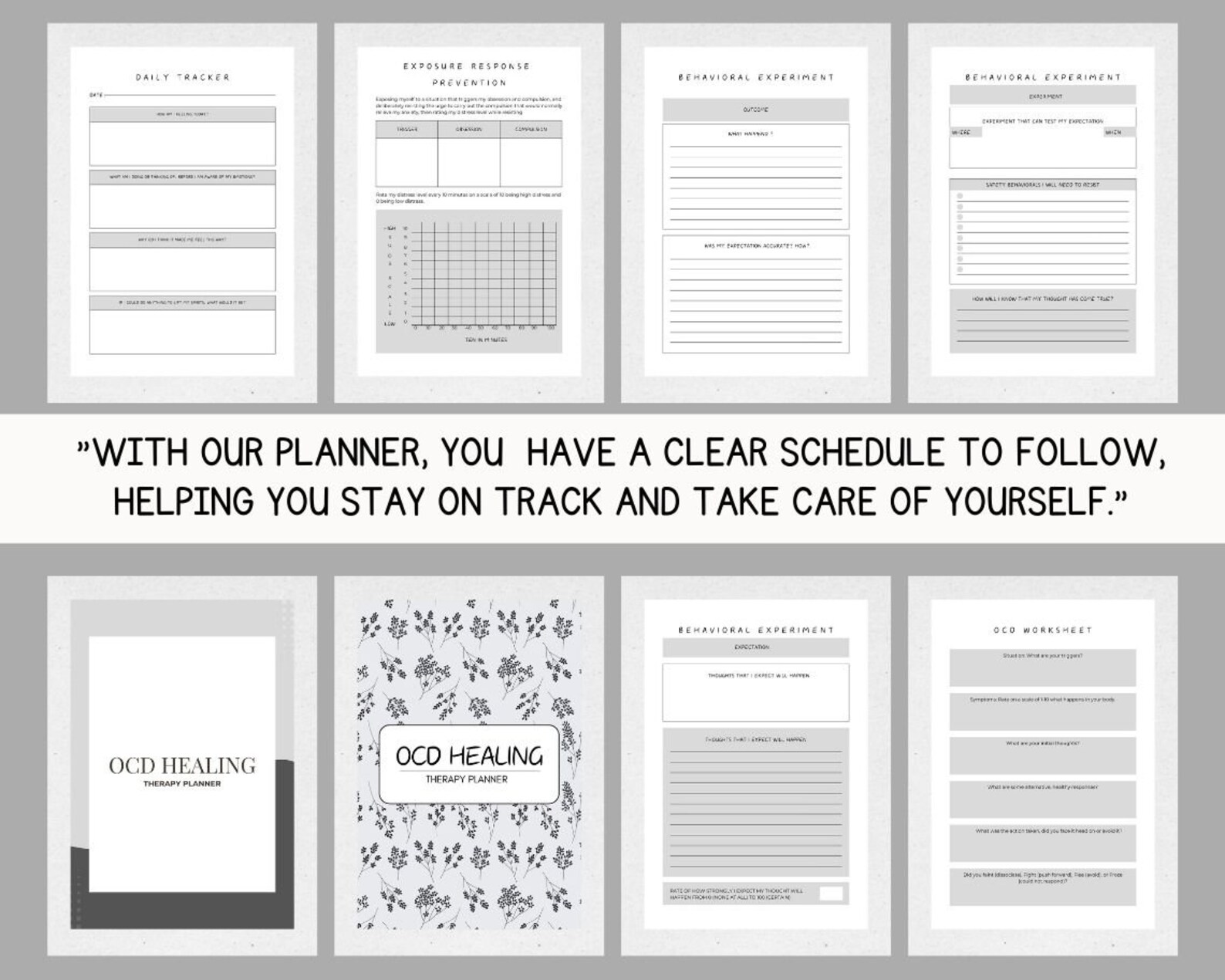 OCD Healing Therapy Planner/ocd Therapy Planner/planner Canva Templates ...