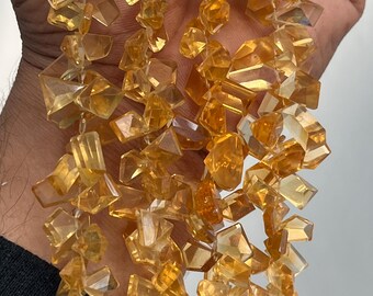 Top Quality Natural Citrine Chips & Nuggets Shape Beads, Citrine Faceted Free Size Beads, Loose Citrine Beads  for Jewelry Making Necklace.