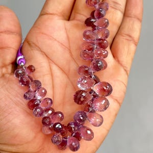 AAA Natural Amethyst Teardrop Beads, Faceted Amethyst Teardrop Shape Beads, Genuine Amethyst Gemstone Beads For DIY Jewelry Making, 9 Inches