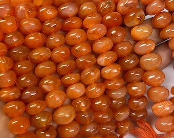 Rare Natural Coraline Rondelle Beads, Orange Coraline Gemstone Rondelle Beads, 13-14mm Coraline Smooth Polished Rondelle Beads, 13 Inch