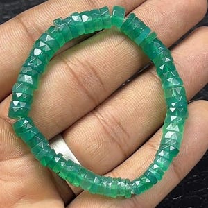Antique Natural Green Strawberry Quartz Bracelet, Faceted Strawberry Quartz Tyre Beads Bracelet, Quartz Gemstone Bracelet, Gift For Girls