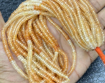 Natural Coraline Tyre Beads, Two Shade Coraline Gemstone Beads, Coraline Tyre Shape Beads 4-5mm Coraline Smooth Polished Beads, 13 Inch