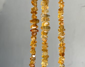 Best Quality Natural Citrine Nuggets Shape Beads, Citrine Faceted Free Size Beads, 9inch yellow Citrine tumble Beads for Jewelr Making
