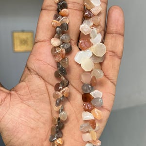 Natural Multi Moonstone Beads, AAA Genuine Moonstone Smooth Briolette & Fancy Shape Beads, Free Size Moonstone Bead For Making Necklace.