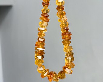 AAA Natural Citrine Nuggets Shape Beads, yellow Citrine tumble Beads for Jewelry, Citrine Faceted Free Size nugget Beads, 9 inch