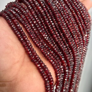 AAA quality Mozambique garnet faceted rondelle shape beads for jewelry, 4-5mm garnet, 13 inch