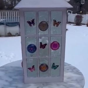 Solar lantern with butterflies