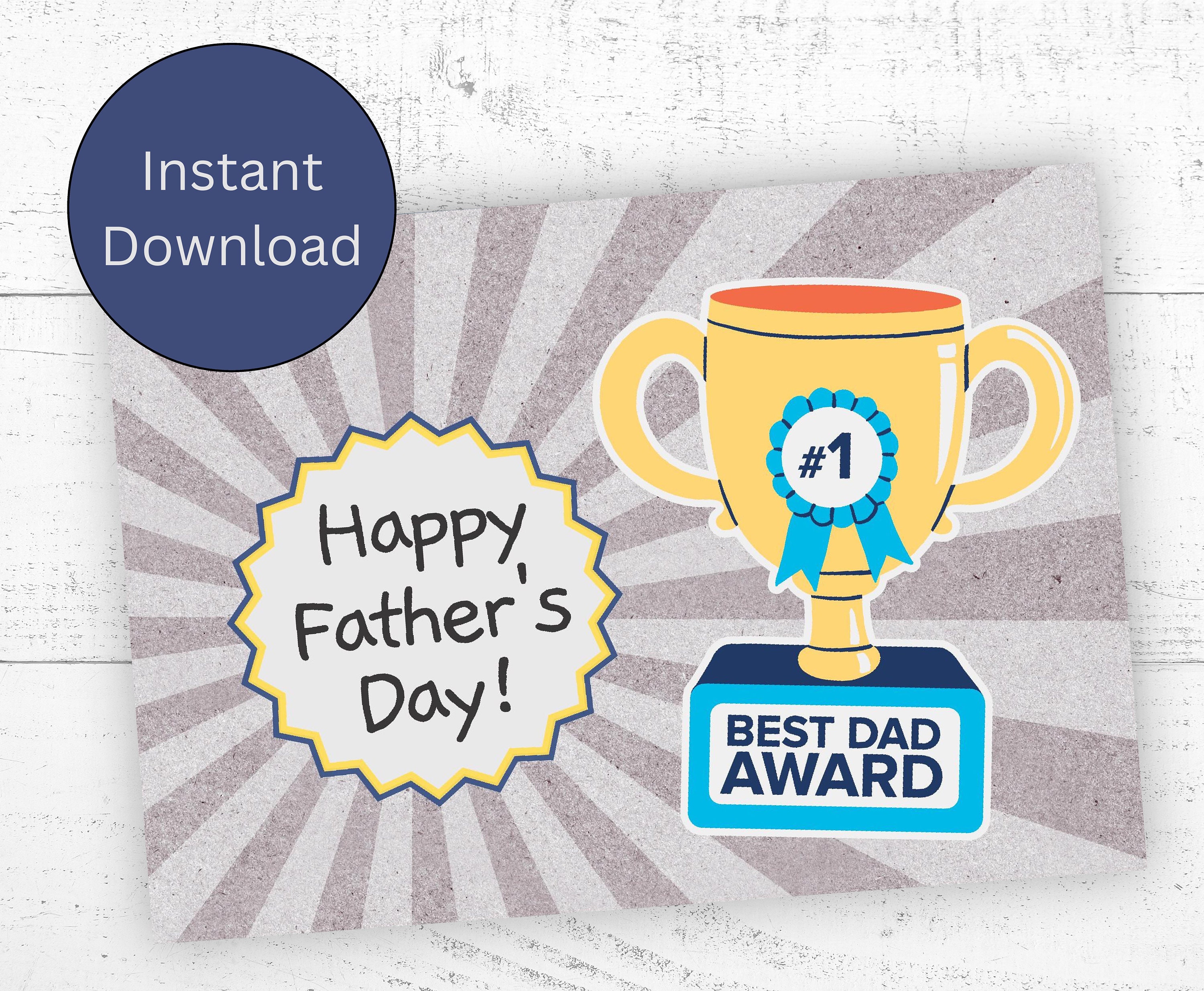 Printable Trophy Dad Fathers Day Card (digital Download) - Etsy