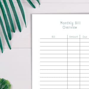 Bi Weekly Bill Tracker, Budget Planner Printable, Finance Tracker ...