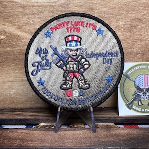 Tactical Uncle Sam Embroidered Patch – Independence Day, 4-Inch