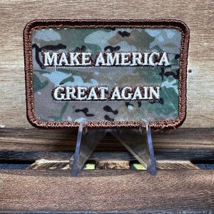 MAGA OCP Camo Patch: Embroidered Hook and Loop, 3.5"x2.25"