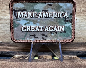 MAGA OCP Camo Patch: Embroidered Hook and Loop, 3.5"x2.25"