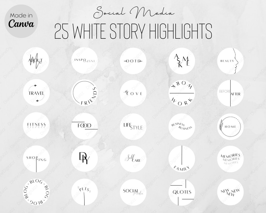 25 White Instagram Highlight Covers, Minimalist Instagram Stories Cover