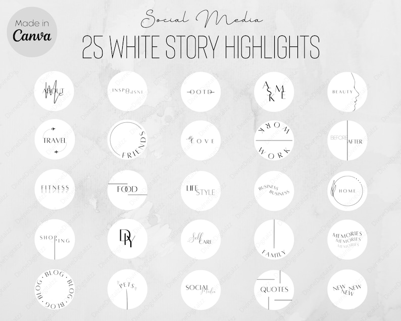 25 White Instagram Highlight Covers Minimalist Instagram Etsy