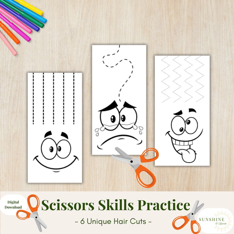 Scissor Skills Salon, Hair Cutting Fine Motor Game, Educational ...