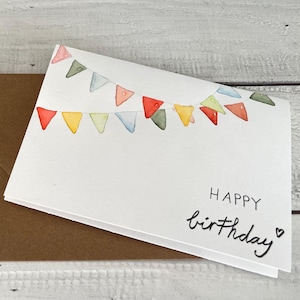 Handgemachte 'Happy Birthday' Karte mit Aquarelldesign I personalisierbar I Geburtstagskarte I Individuelle Karte für besondere Momente