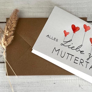 Handgemachte 'Alles Liebe zum Muttertag' Karte mit Aquarelldesign I Muttertagskarte I Individuelle Karte für besondere Momente