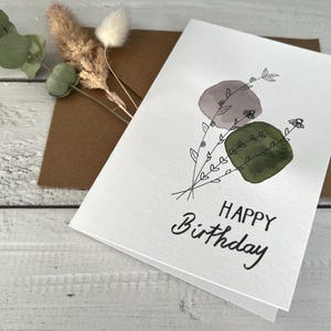 Handgemachte 'Happy Birthday' Karte mit Aquarelldesign I personalisierbar I Geburtstagskarte I Individuelle Karte für besondere Momente