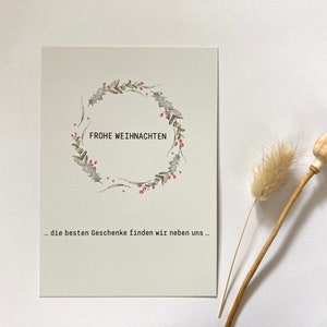 Weihnachtskarte Karte Weihnachten Weihnachtsgruß mit Umschlag aus Kraftpapieroptik