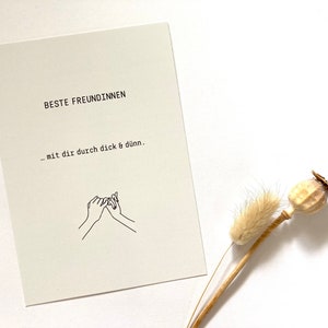 Karte Beste Freundin mit Umschlag aus Kraftpapieroptik