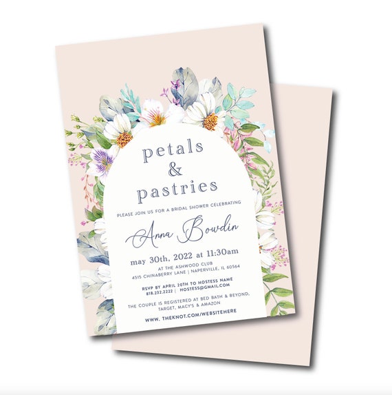 Petals & Pastries Bridal Shower Invitation Tea Party Etsy