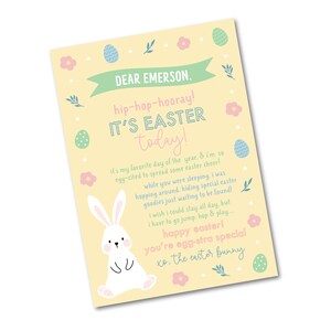 Happy Easter! Easter Bunny Letter | Easter Basket Letter & Scavenger Hunt | Customized with Child&#39;s Name | Custom Letter *Digital Download