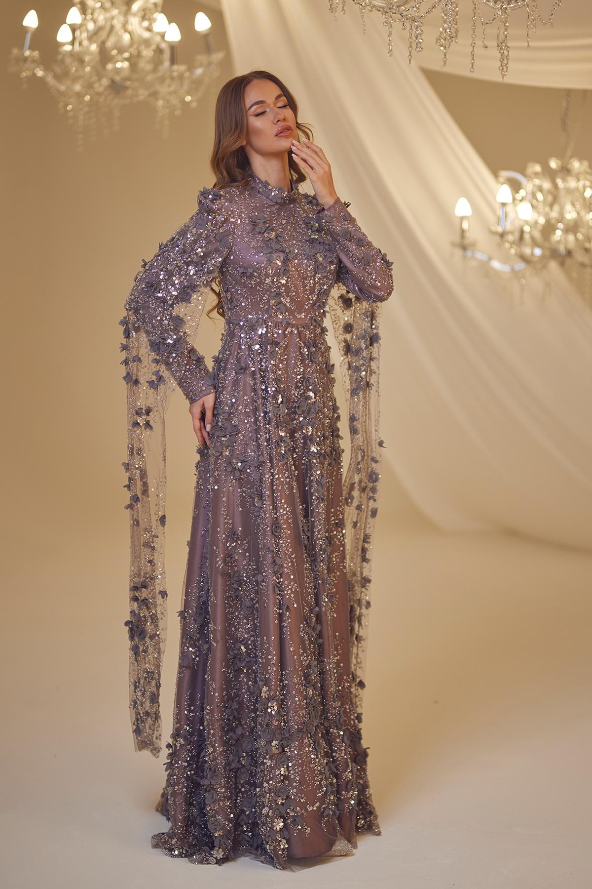 Modest Prom Dress Long Sleeve UK