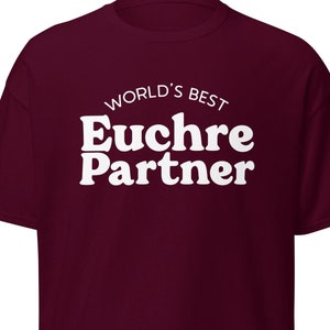 Melhor camiseta do parceiro Euchre do mundo, camiseta engraçada Euchre, camiseta de jogador de cartas, camiseta Euchre, camiseta de jogo de cartas, camiseta Euchre camiseta clássica unissex