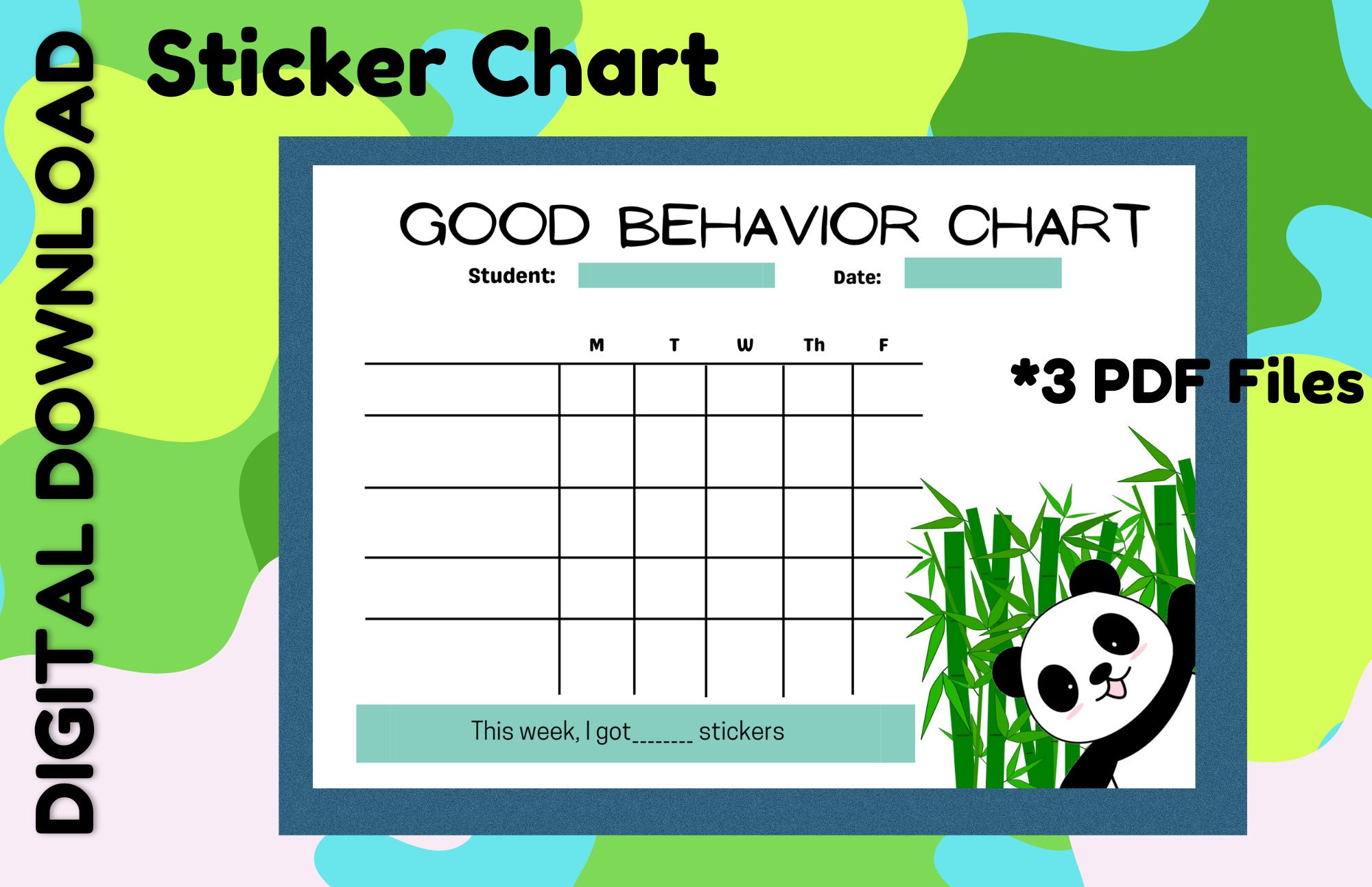 Good Behavior Sticker Chart Bundle Digital Download - Etsy