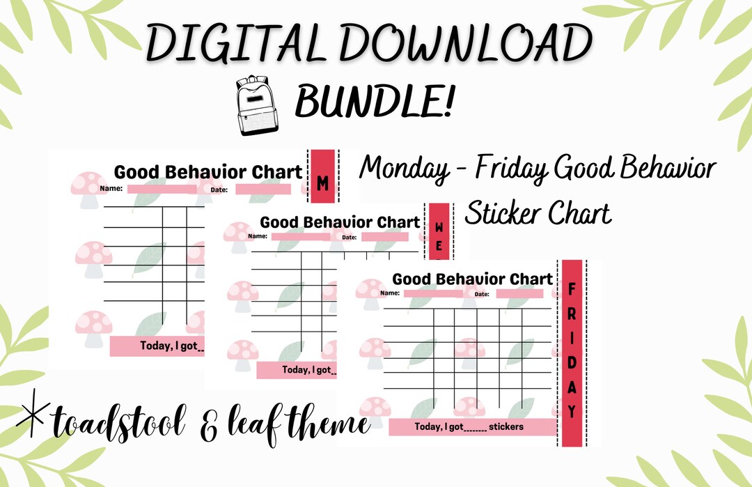 Good Behavior Sticker Chart Student Behavior Report - Etsy