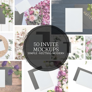 Elegante convite de casamento, pacote estilizado de 5x7 com designs florais e planos