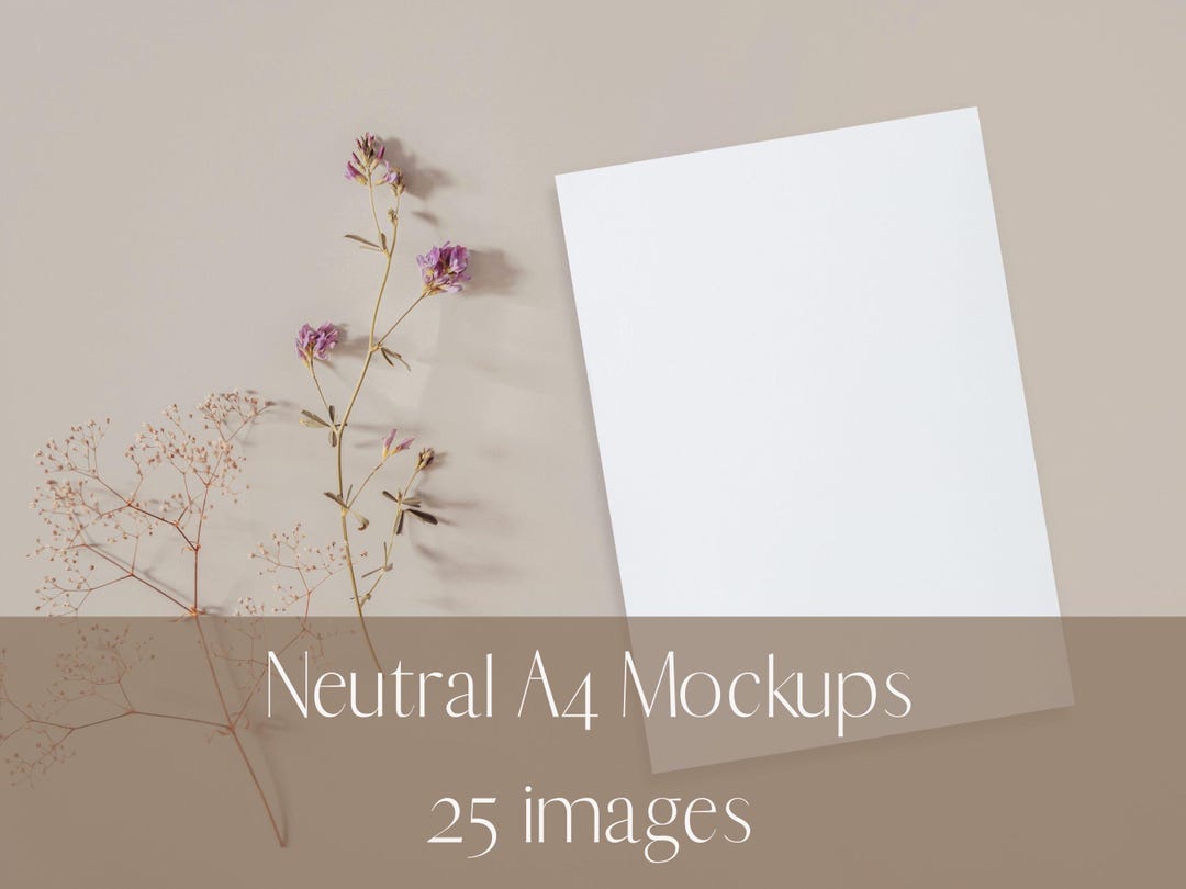 25 Premium Neutral A4 Image Mockup Bundle for Resume, Desk, Paper, Note ...