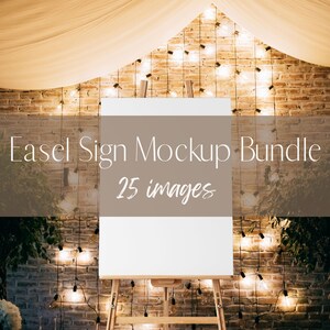 Elegant Wedding Easel Sign Bundle with Canvas Mockups for Events