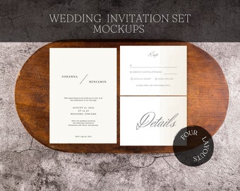 Wedding Invitation Mockup Bundle, Wedding Invitation Set Mockup Bundle, Invitation Mockup Bundle, RSVP Mockup, Boho Mockup, Minimal Mockup